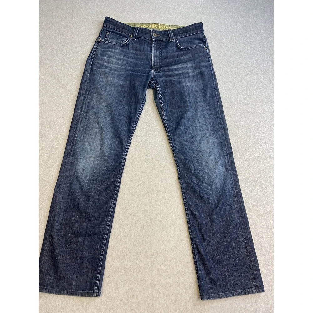 Rich & Skinny Jeans Womens 32‎ Blue Medium Wash Bootcut Stretch Denim Casual